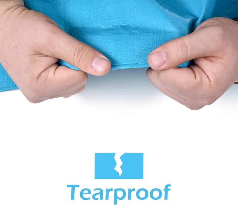 Teal Elite Tarps Heavy Duty Waterproof 8x10-12 mil Thick Camping Tent - Blue Tarp 8x10 UV Resistant, Rip & Tear Proof with Metal Grommets – Multipurpose Use for Camping, Tent, Boat, RV, Car, & Pool Cover - Image 4